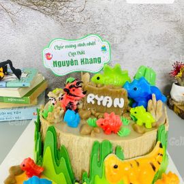 Bánh sinh nhật rau câu 4D công viên khủng long - Gelli -  G0125009