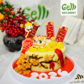 Bánh sinh nhật rau câu Lân Vàng Tài Lộc - Gelli - G0126001