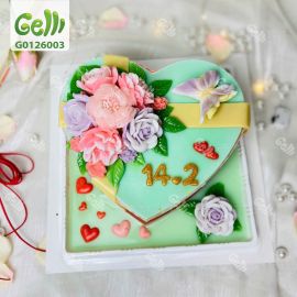 Bánh Sinh Nhật Rau Câu Trái Tim Hoa Pastel Tặng 14/2 - Gelli - G0126003