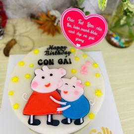 Bánh sinh nhật rau câu 2D hai chị em heo Peppa - Gelli - G0321002