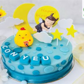 Bánh Sinh Nhật Rau Câu 4D bé gà và thiên thần nhỏ - GELLI – G0322013