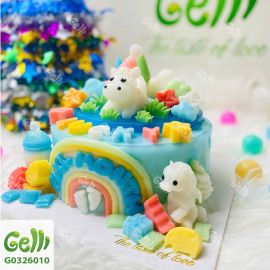 Bánh rau câu đầy tháng bé ngựa trắng dễ thương – Gelli – G0326010