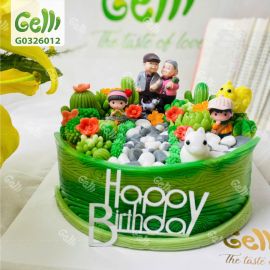 Bánh sinh nhật rau câu mừng thọ gia đình đoàn viên - Gelli - G0326012