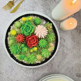 Bánh Sinh Nhật Rau Câu 4D Vườn Sen Đá  - GELLI - G0421001