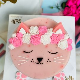 BÁNH SINH NHẬT RAU CÂU 2D BÉ MÈO HỒNG ĐÁNG YÊU - GELLI – G0423005