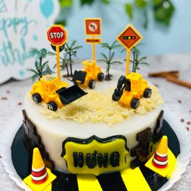 Bánh sinh nhật rau câu 4D - Gelli - Công trường và Xe Cẩu - Gelli - G0523003