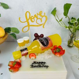 BÁNH SINH NHẬT RAU CÂU TRÁI CÂY TƯƠI VÀ CHAI STRONGBOW - GELLI – G0619001