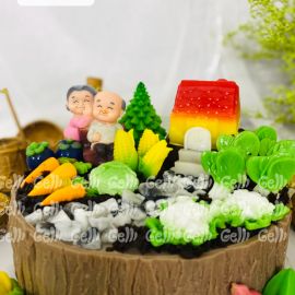Bánh Sinh Nhật Rau Câu Ông Bà Làm Vườn - GELLI - G0624002