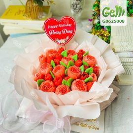 Bánh sinh nhật rau câu 4D Bó Hoa Tulip & Hoa Hồng Đỏ - Gelli - G0625008