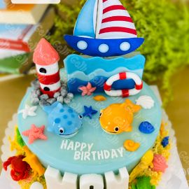 BÁNH SINH NHẬT RAU CÂU 4D THUYỀN BUỒM VÀ CÁ VOI - GELLI –  G0724004