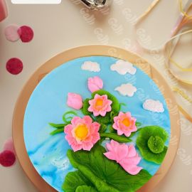 Bánh Sinh Nhật Rau Câu 4D Hoa Sen - GELLI - G0924004