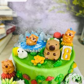 BÁNH SINH NHẬT RAU CÂU 4D CAPYBARA TẮM SUỐI - GELLI - G0924007