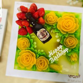 BÁNH SINH NHẬT RAU CÂU HOA & RƯỢU CHIVAS - GELLI - G1018014