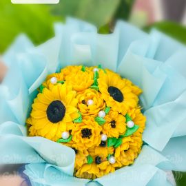 Bánh Sinh Nhật Rau Câu 4D Bó Hoa Hướng Dương  - GELLI - G1024004