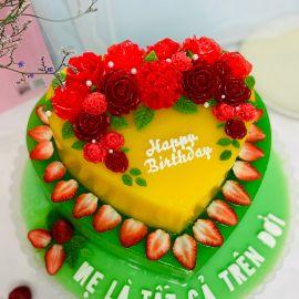 BÁNH SINH NHẬT RAU CÂU 2 TẦNG HOA NỔI VƯỜN HỒNG KHOE SẮC HƯƠNG CHO NỮ - GELLI – G1118025