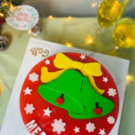 BÁNH SINH NHẬT RAU CÂU 2D CHIẾC CHUÔNG XANH CHO GIÁNG SINH - GELLI – G1118032