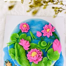 Bánh Sinh Nhật Rau Câu 4D Hoa Sen - GELLI - G1124001