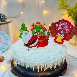 Bánh sinh nhật rau câu 4D Ông già Noel đi phát quà giáng sinh - Gelli - G1219005