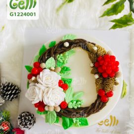 BÁNH SINH NHẬT RAU CÂU 4D VÒNG HOA GIÁNG SINH - GELLI – G1224001
