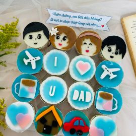 SET RAU CÂU CUPCAKE GIA ĐÌNH HẠNH PHÚC - GELLI - GCC16